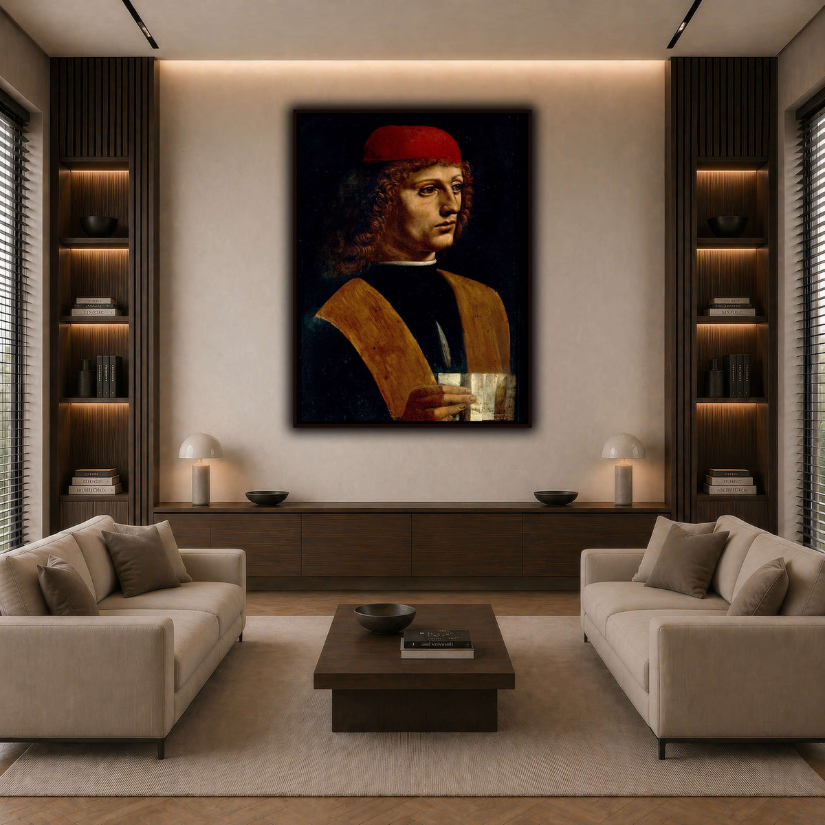 Leonardo_da_Vinci_-_Portrait_of_a_Musician_-_Pinacoteca_Ambrosiana dark neutral-living room