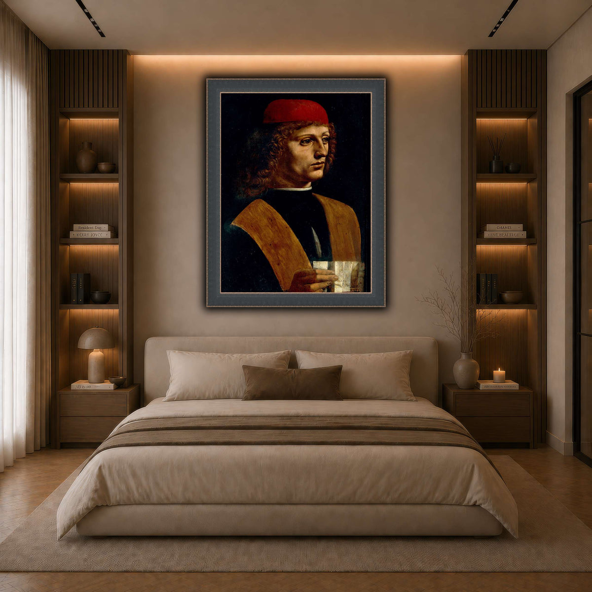 Leonardo_da_Vinci_-_Portrait_of_a_Musician_-_Pinacoteca_Ambrosiana dark neutral-bedroom