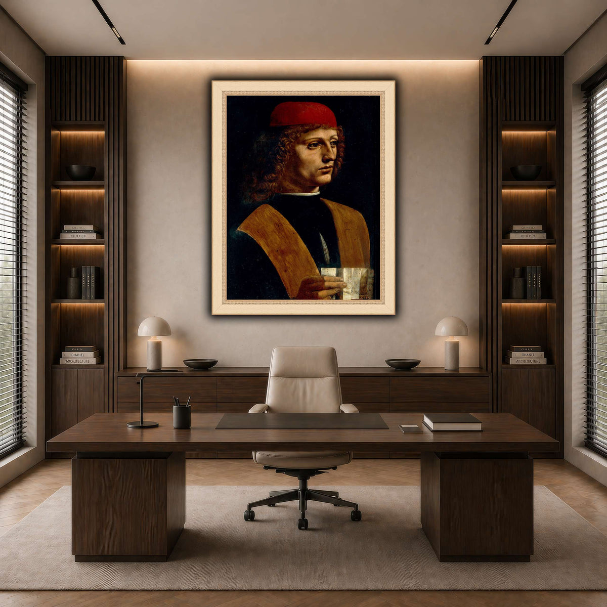 Leonardo_da_Vinci_-_Portrait_of_a_Musician_-_Pinacoteca_Ambrosiana dark neutral-office