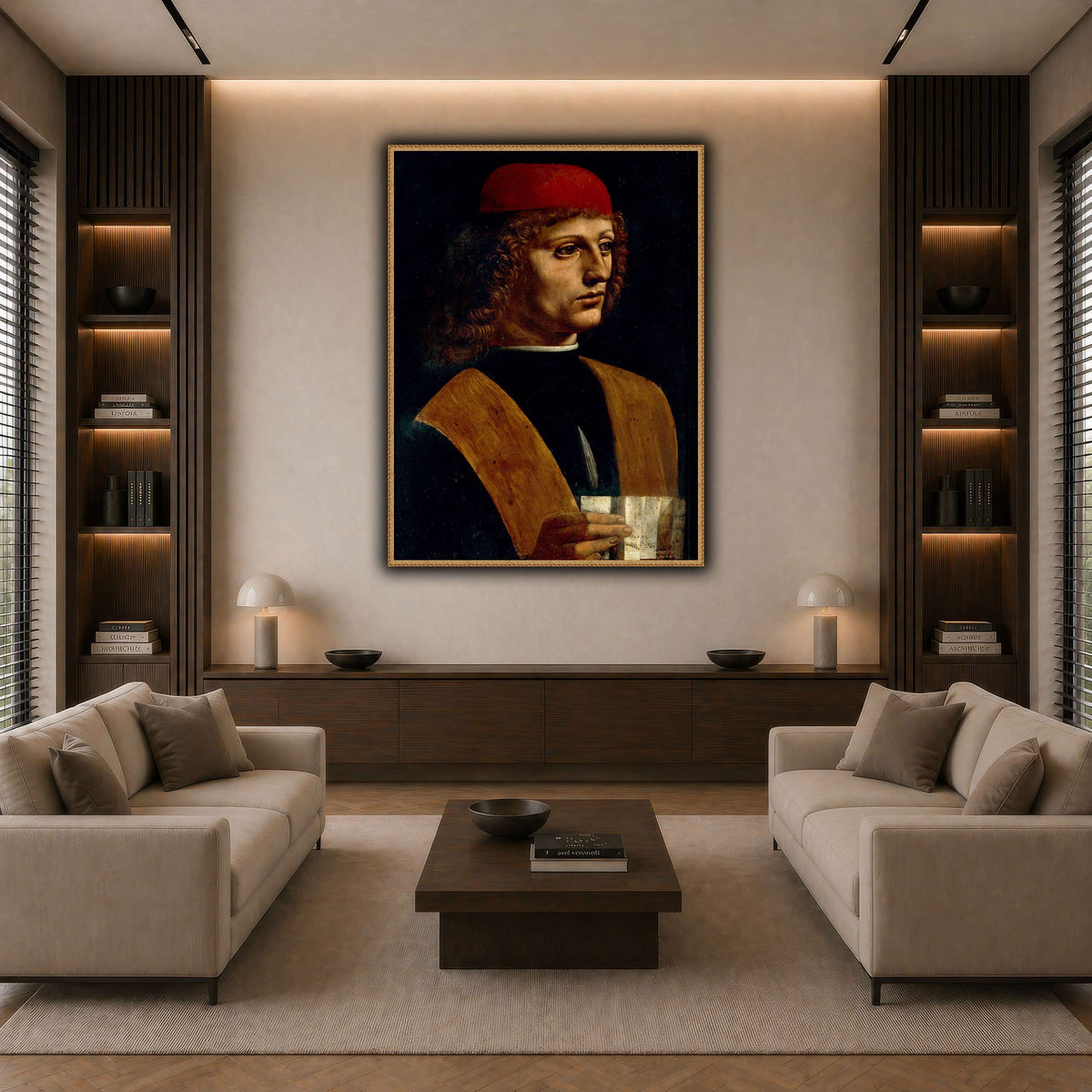 Leonardo_da_Vinci_-_Portrait_of_a_Musician_-_Pinacoteca_Ambrosiana dark neutral-living room