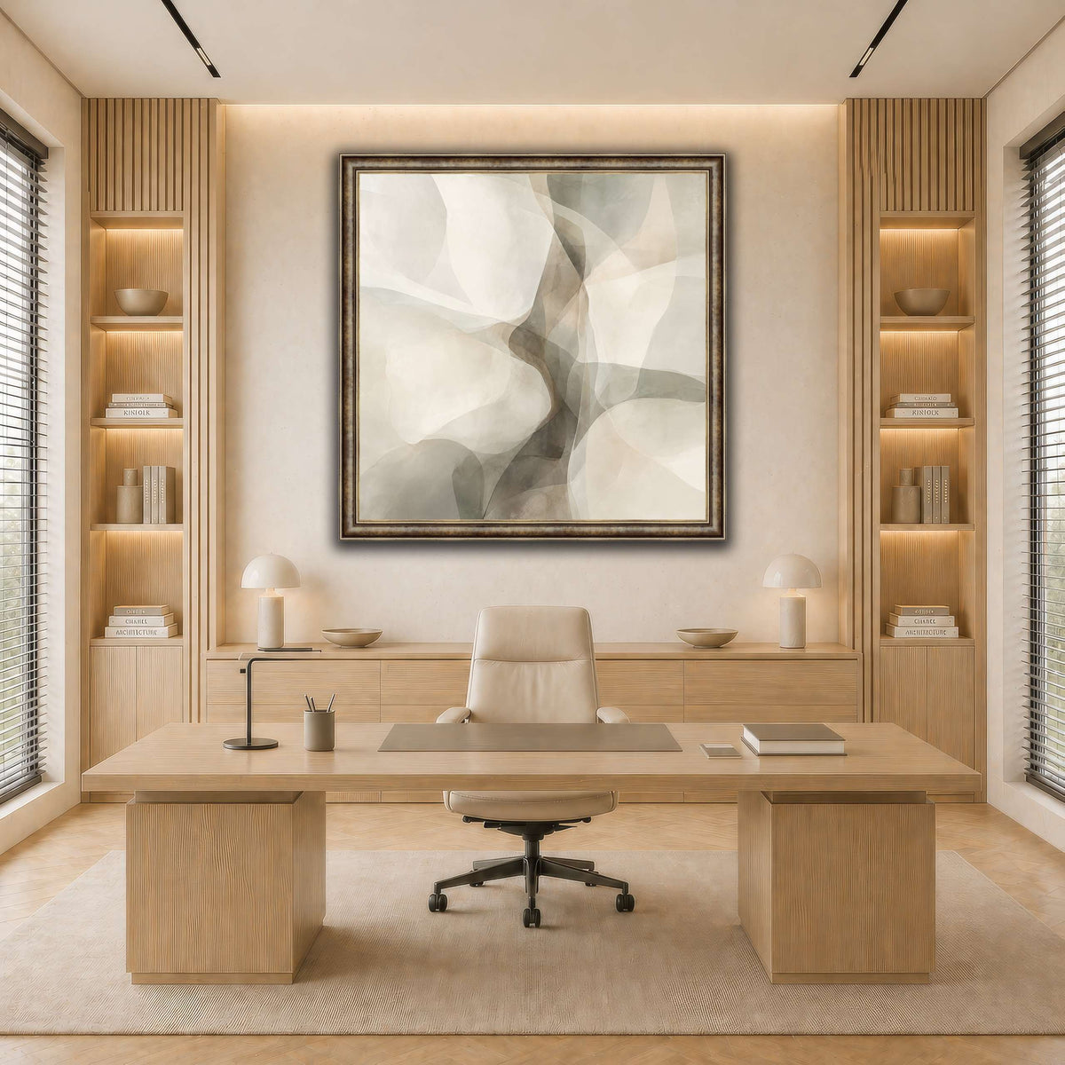 Luminous Ivory Fields in Quiet Convergence-9 light neutral-office