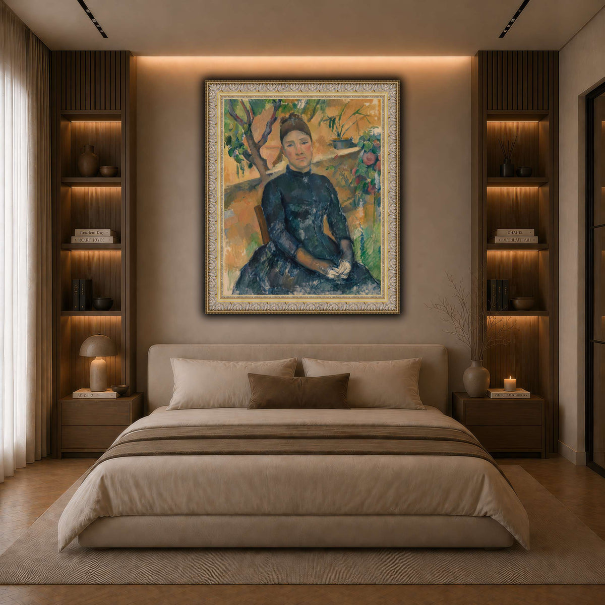 Madame_Cézanne__Paul_Cezanne dark neutral-bedroom