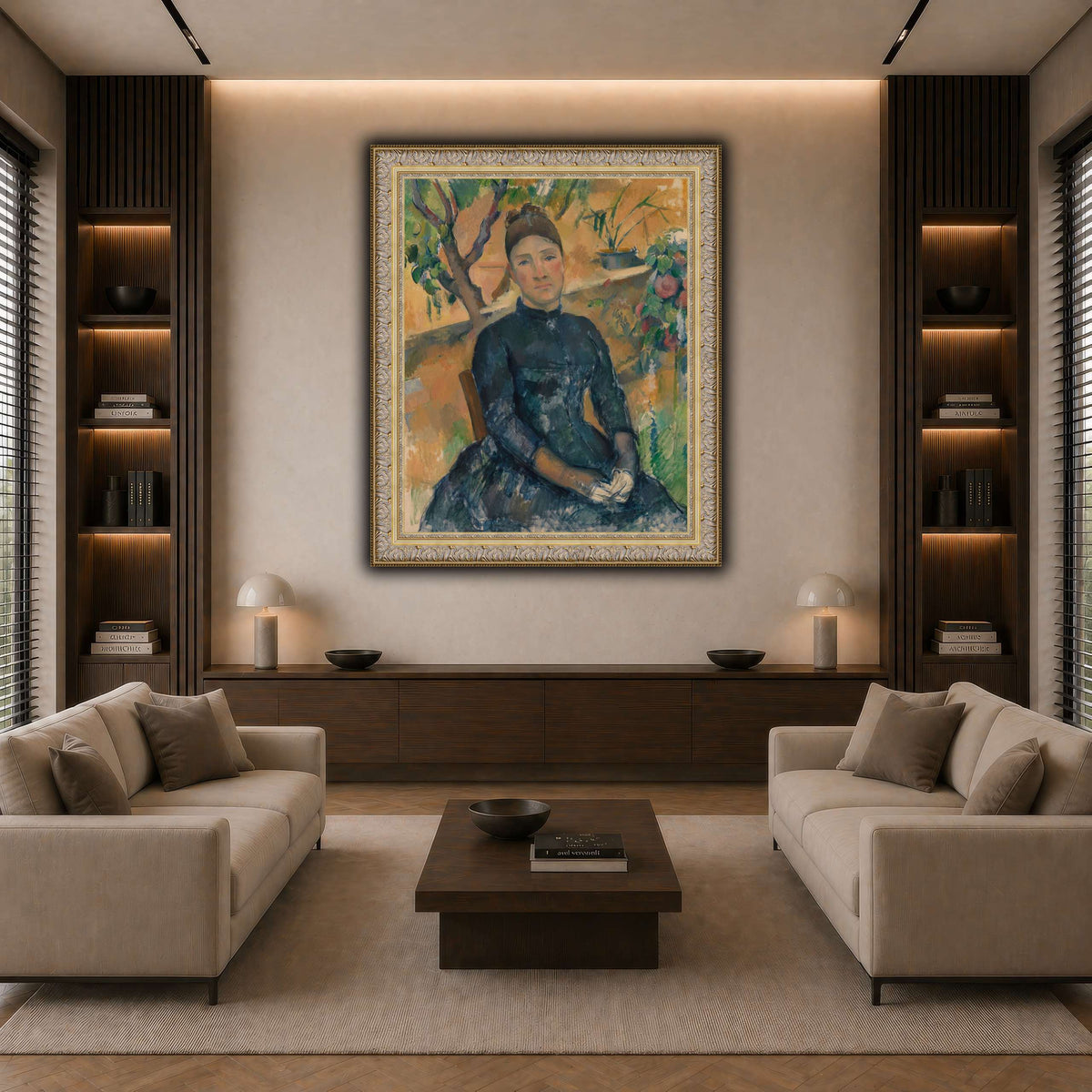 Madame_Cézanne__Paul_Cezanne dark neutral-living room