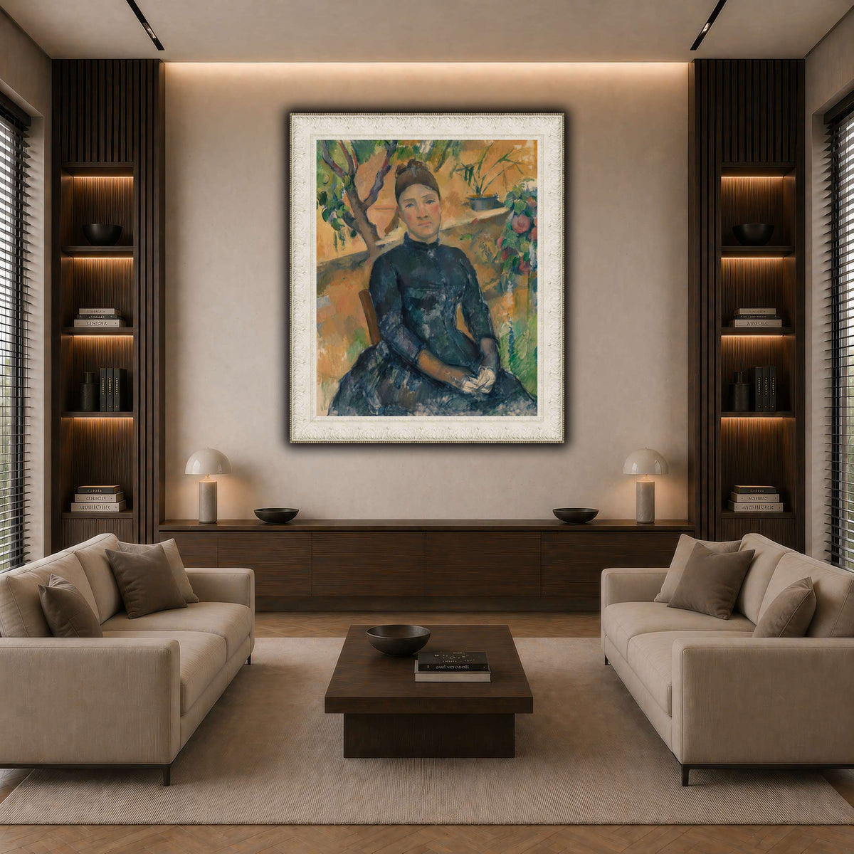 Madame_Cézanne__Paul_Cezanne dark neutral-living room