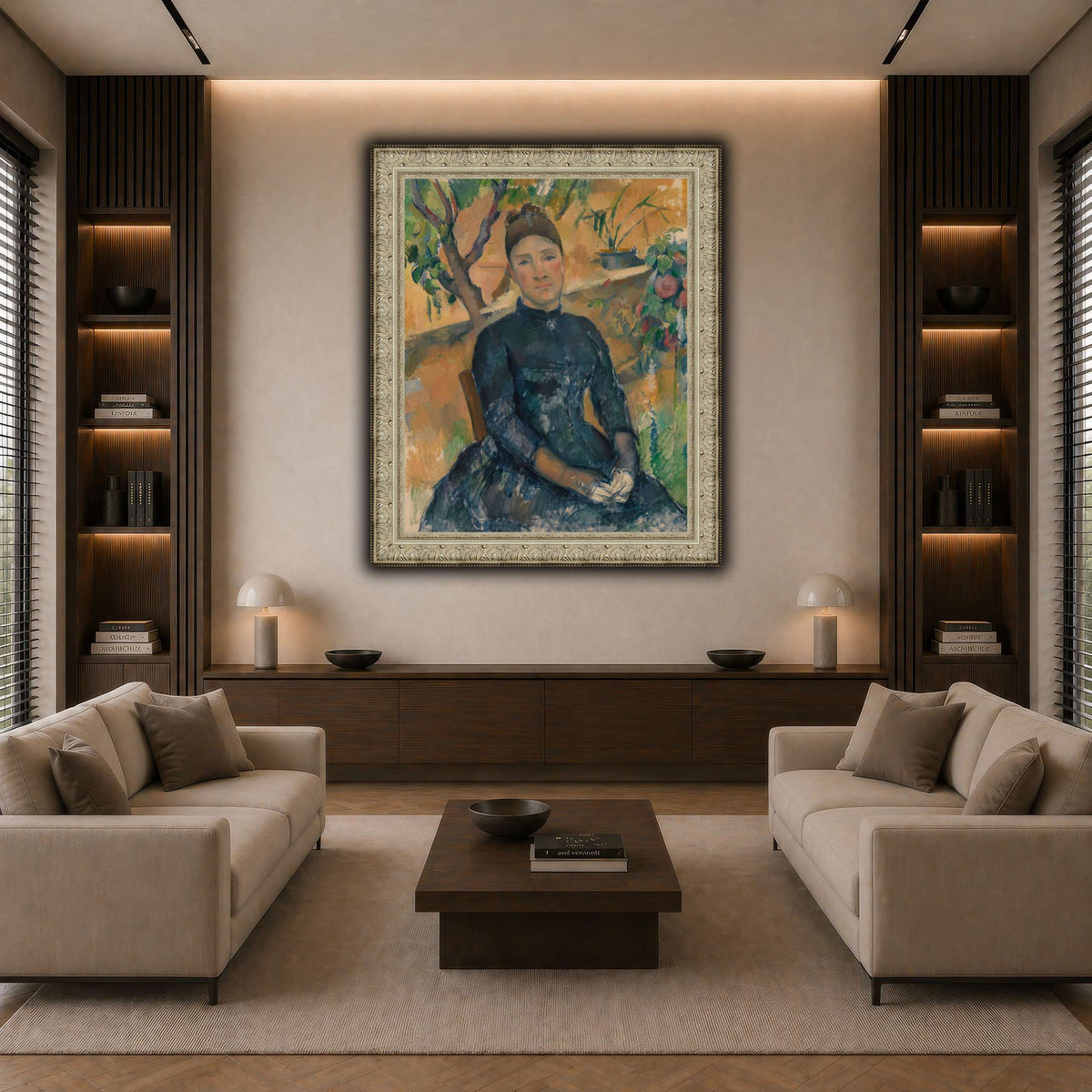 Madame_Cézanne__Paul_Cezanne dark neutral-living room