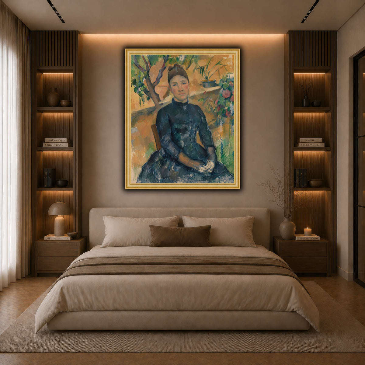 Madame_Cézanne__Paul_Cezanne dark neutral-bedroom