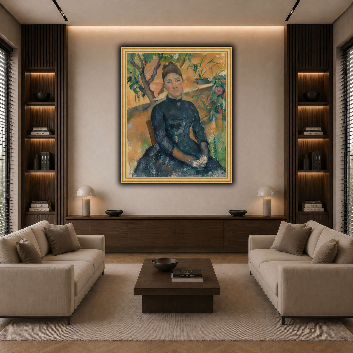 Madame_Cézanne__Paul_Cezanne dark neutral-living room