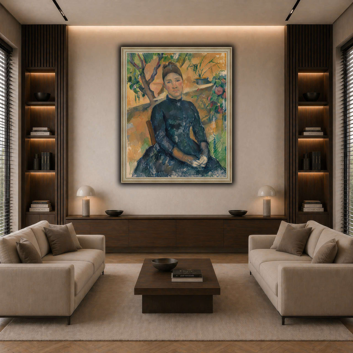 Madame_Cézanne__Paul_Cezanne dark neutral-living room