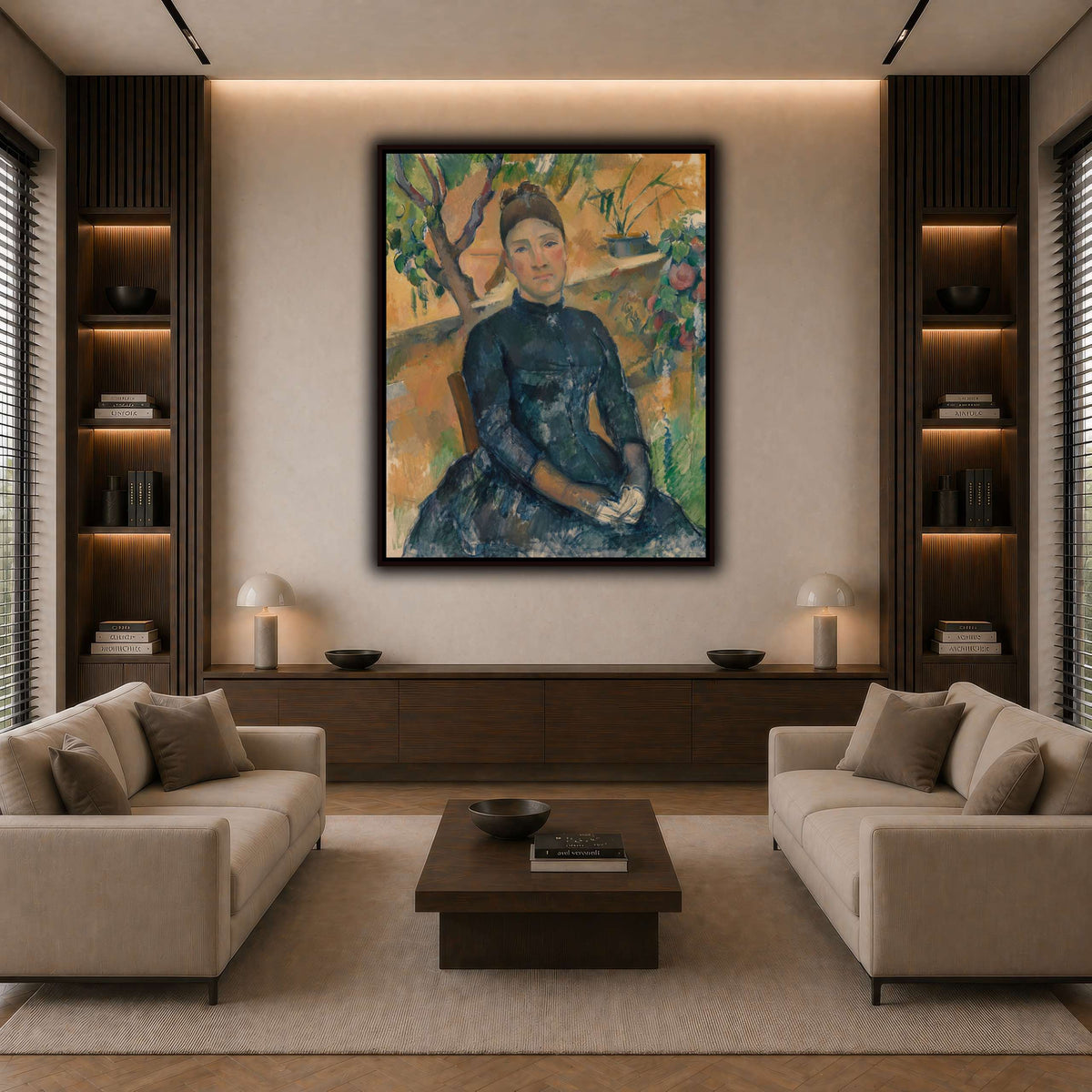 Madame_Cézanne__Paul_Cezanne dark neutral-living room