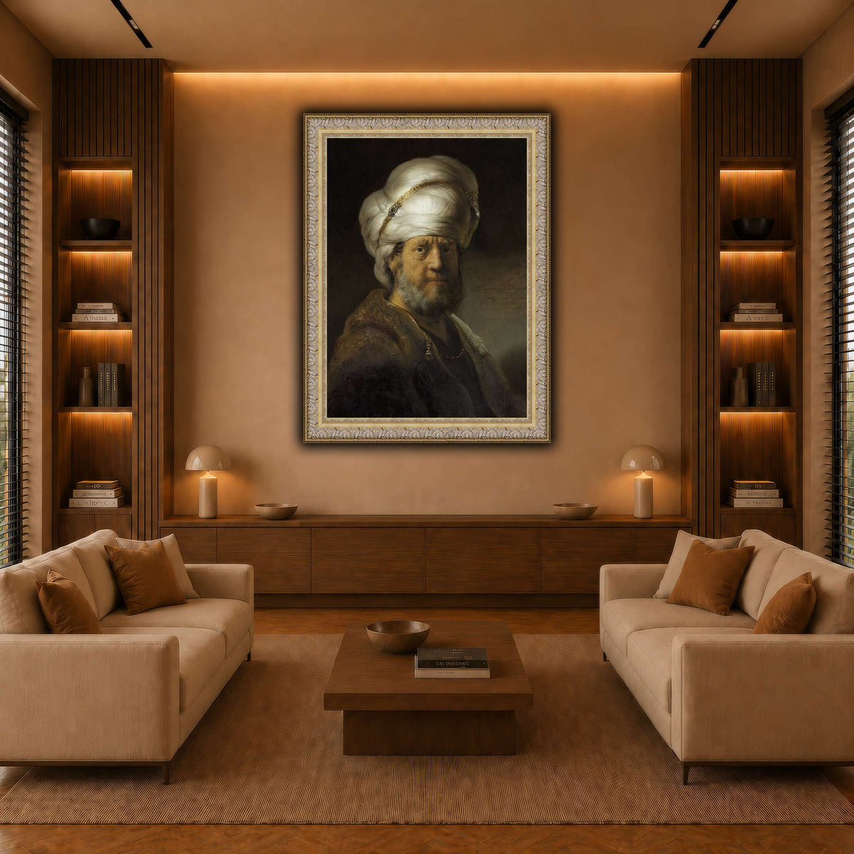 Man-in-Oriental-Clothing_Rembrandt-van-Rijn warm-living-room