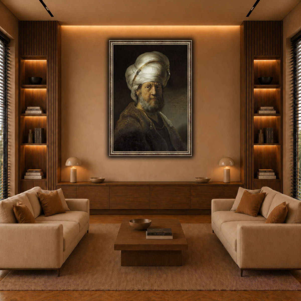 Man-in-Oriental-Clothing_Rembrandt-van-Rijn warm-living-room