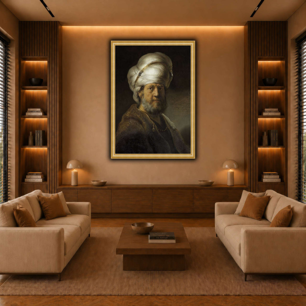Man-in-Oriental-Clothing_Rembrandt-van-Rijn warm-living-room
