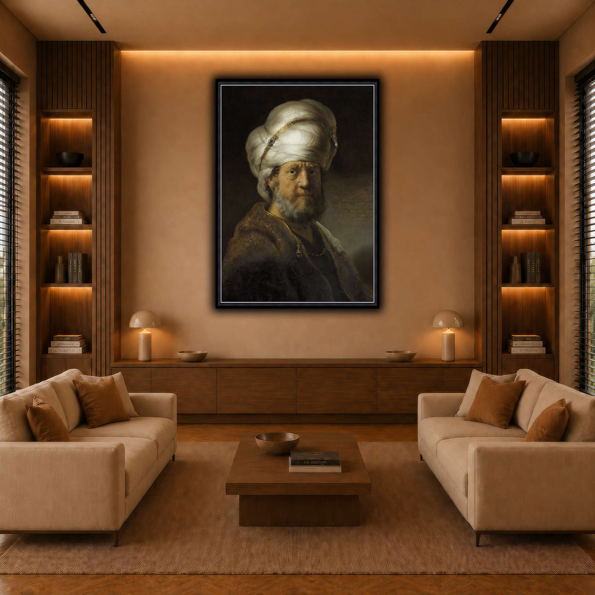 Man-in-Oriental-Clothing_Rembrandt-van-Rijn warm-living-room