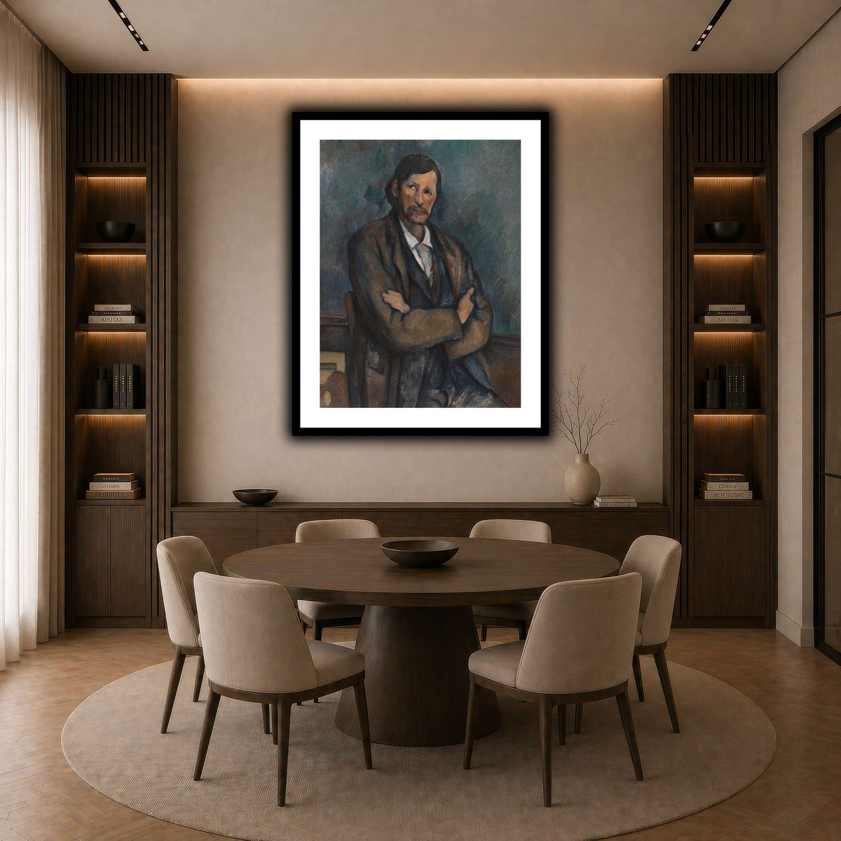 Man_With_Crossed_Arms_Paul_Cezanne dark neutral-dining room