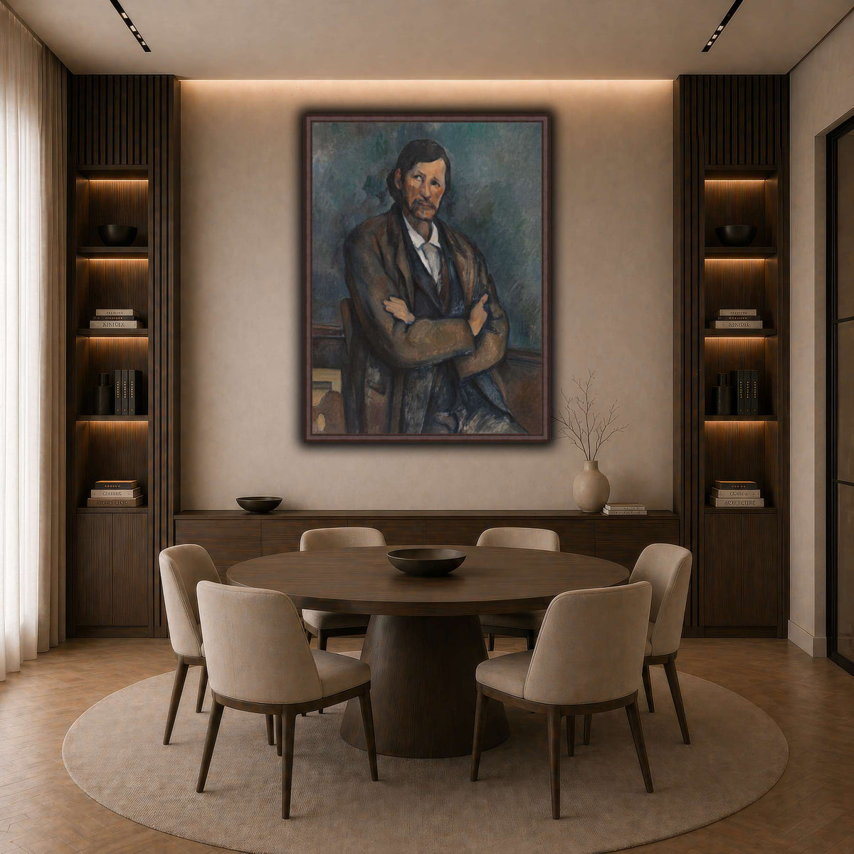 Man_With_Crossed_Arms_Paul_Cezanne dark neutral-dining room