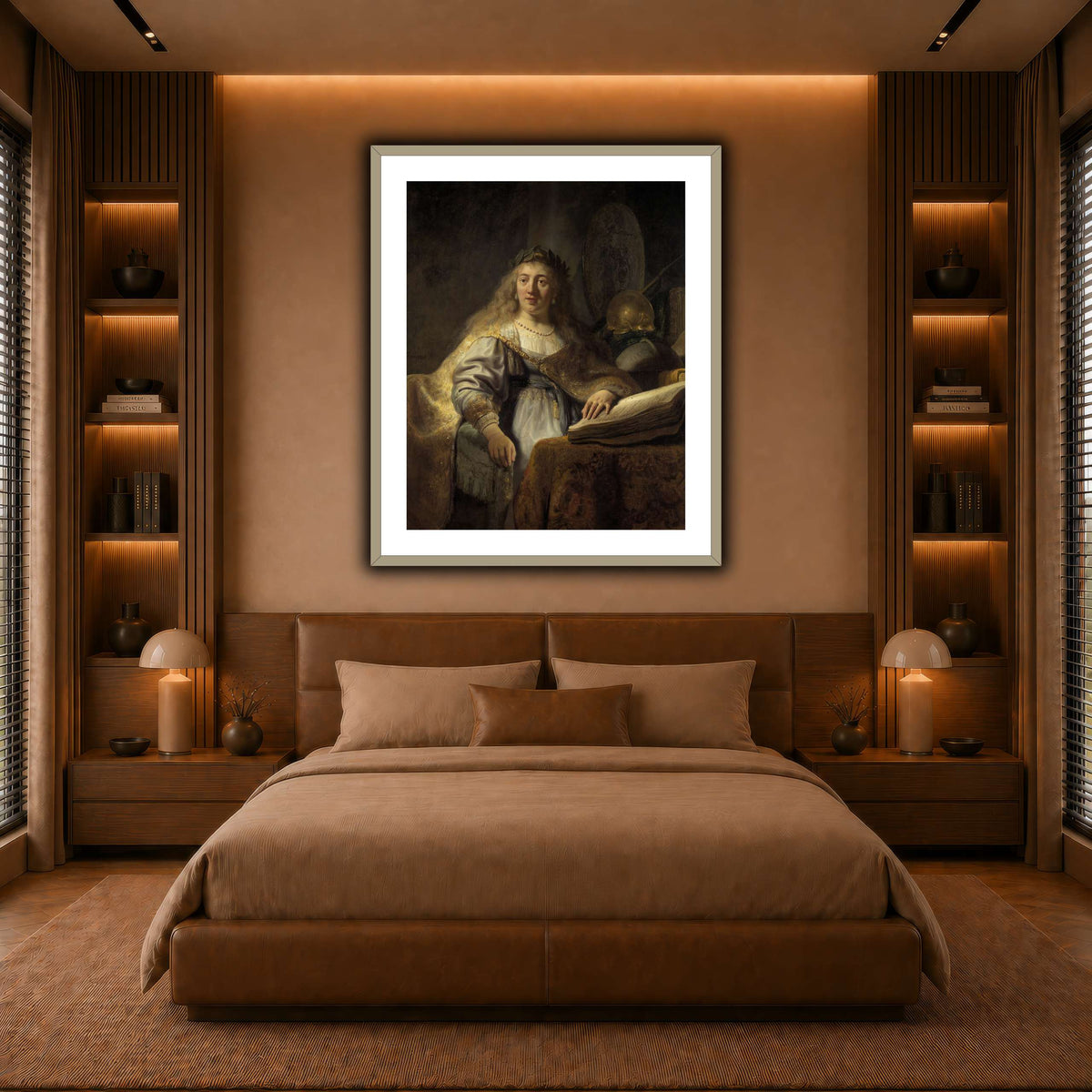 Minerva-in-Her-Study_Rembrandt-van-Rijn warm-bedroom