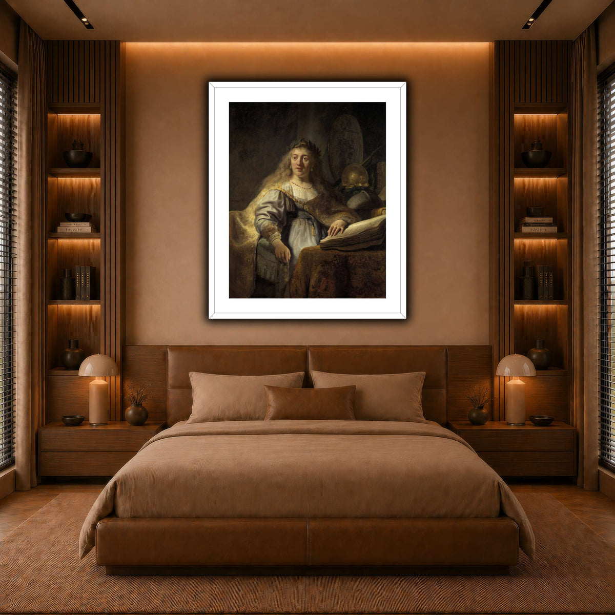 Minerva-in-Her-Study_Rembrandt-van-Rijn warm-bedroom