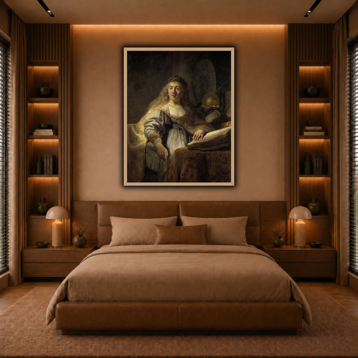 Minerva-in-Her-Study_Rembrandt-van-Rijn warm-bedroom