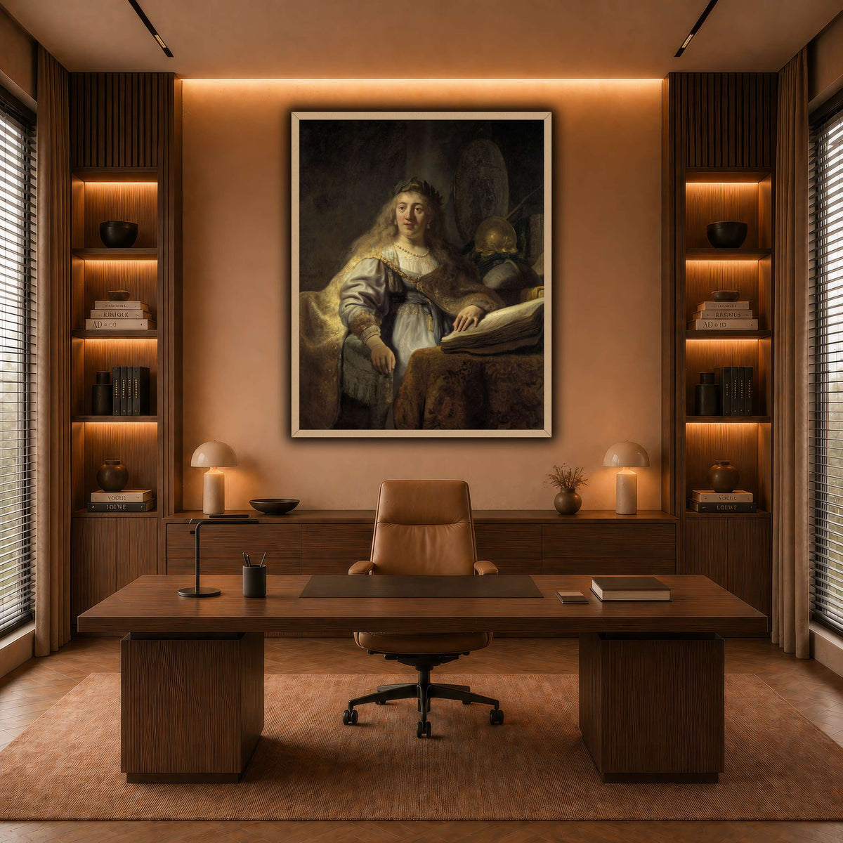 Minerva-in-Her-Study_Rembrandt-van-Rijn warm-office