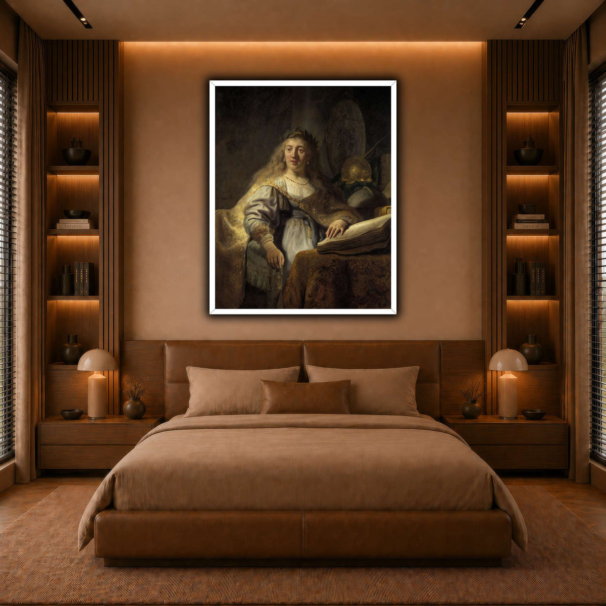 Minerva-in-Her-Study_Rembrandt-van-Rijn warm-bedroom