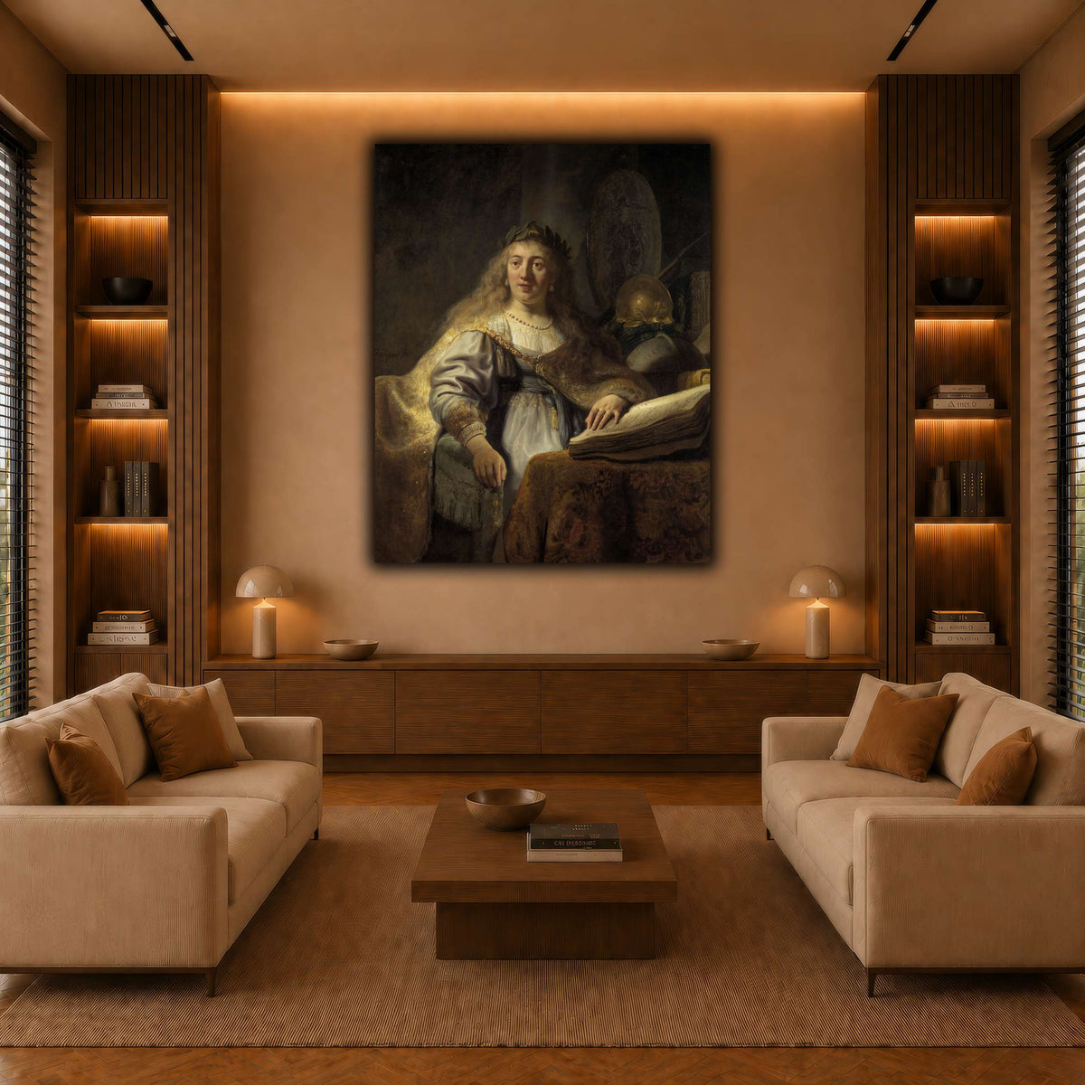 Minerva-in-Her-Study_Rembrandt-van-Rijn warm-living-room