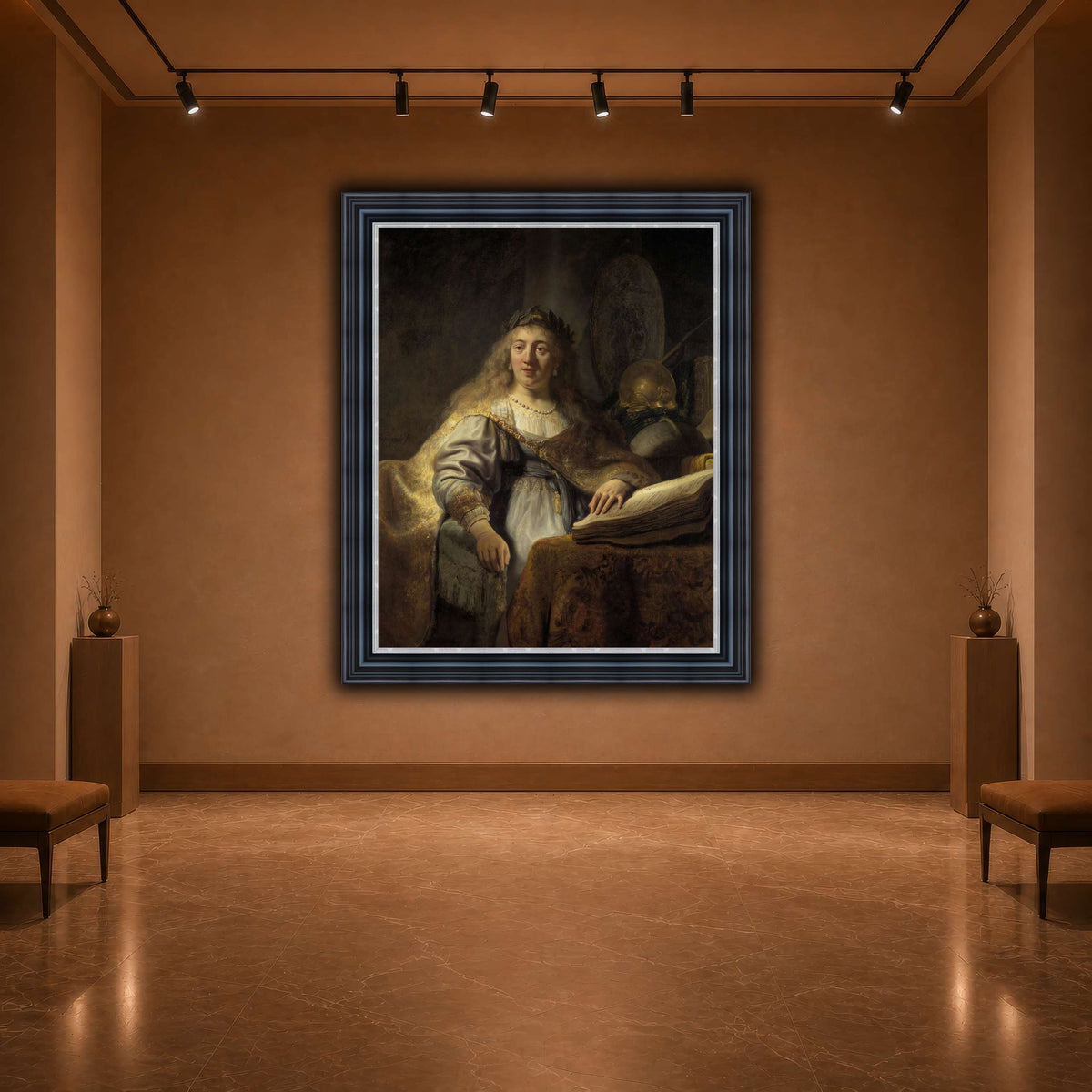 Minerva-in-Her-Study_Rembrandt-van-Rijn warm-agallery