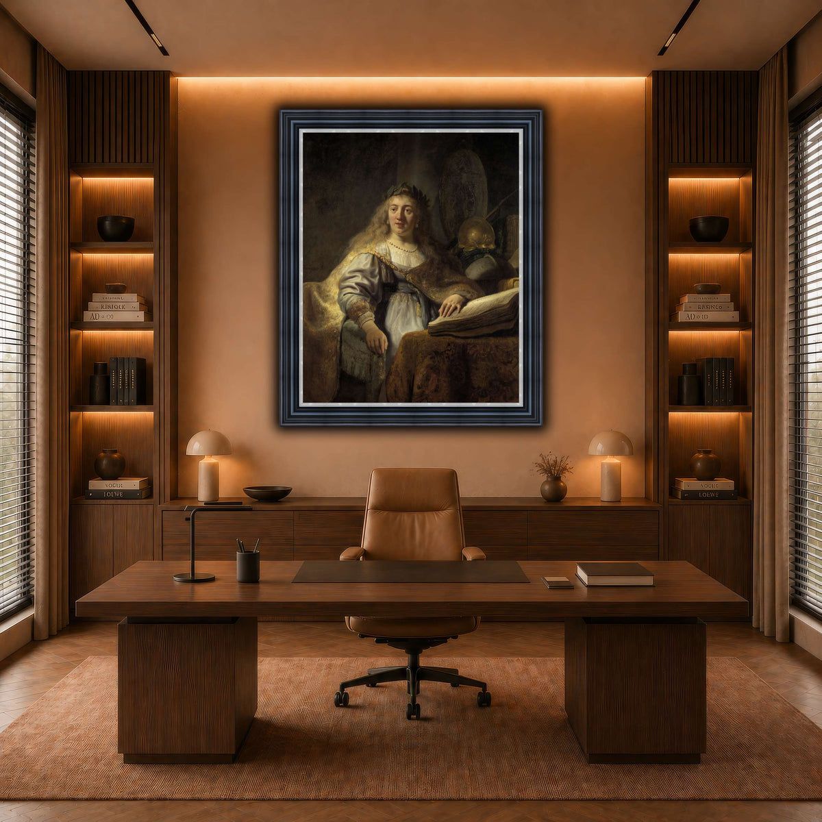 Minerva-in-Her-Study_Rembrandt-van-Rijn warm-office