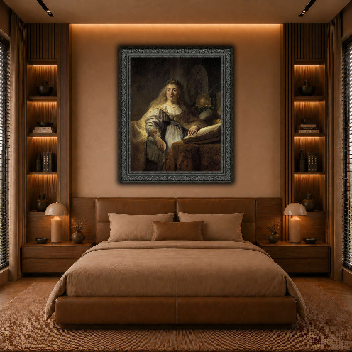 Minerva-in-Her-Study_Rembrandt-van-Rijn warm-bedroom