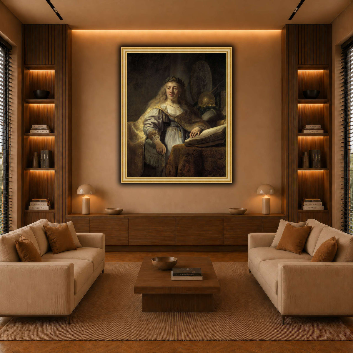 Minerva-in-Her-Study_Rembrandt-van-Rijn warm-living-room