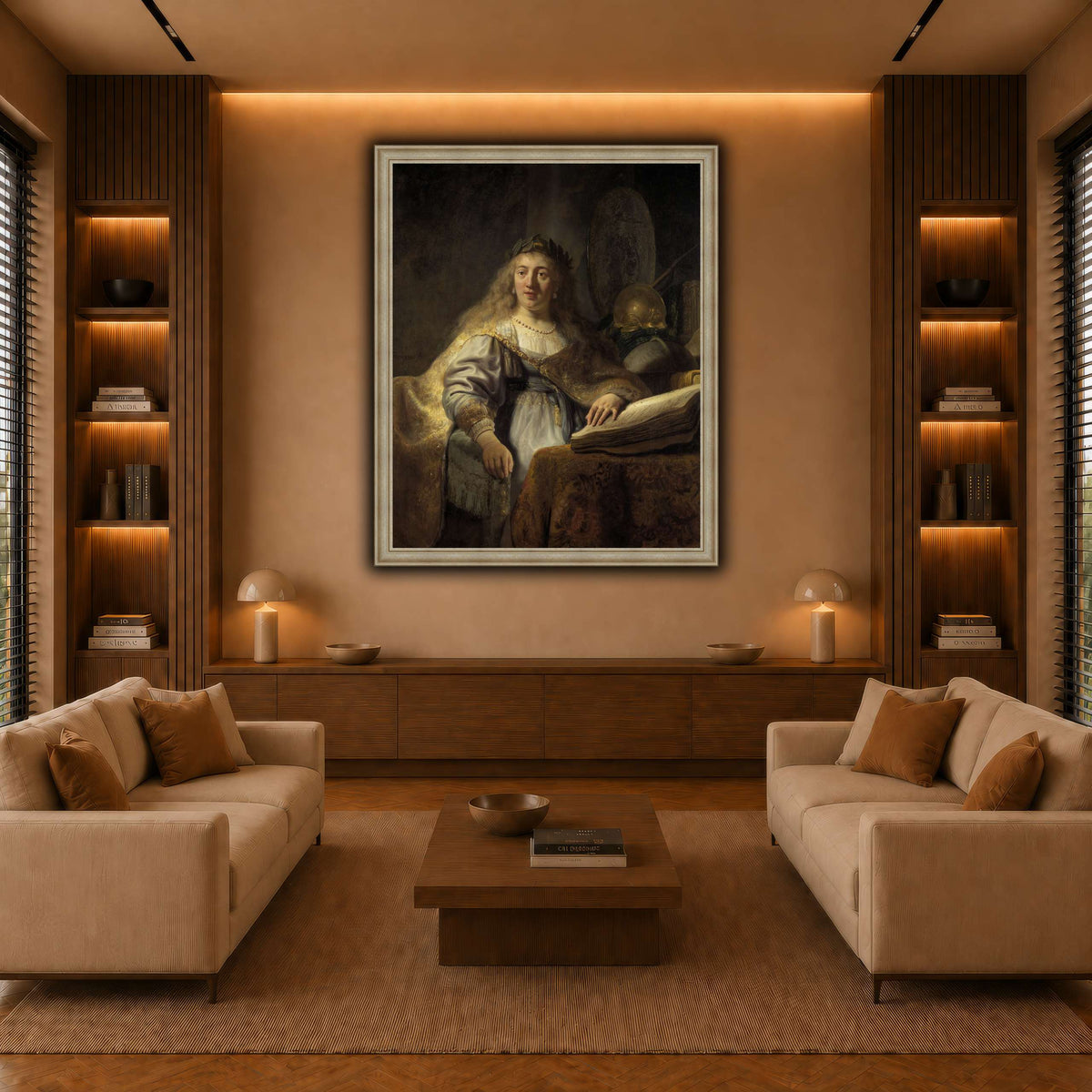 Minerva-in-Her-Study_Rembrandt-van-Rijn warm-living-room