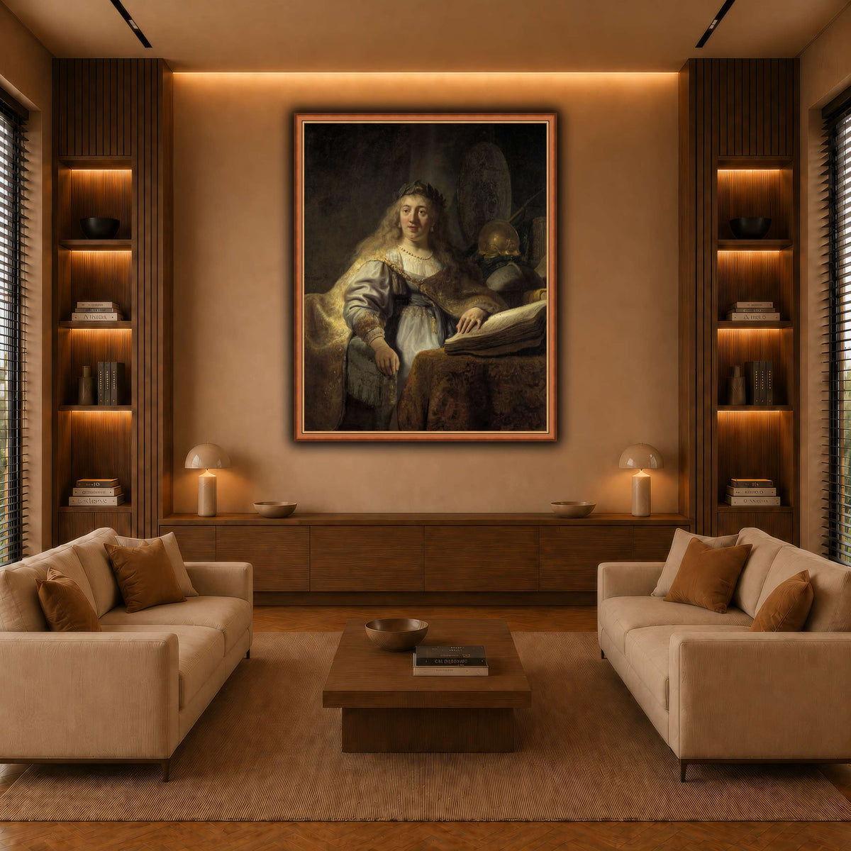 Minerva-in-Her-Study_Rembrandt-van-Rijn warm-living-room