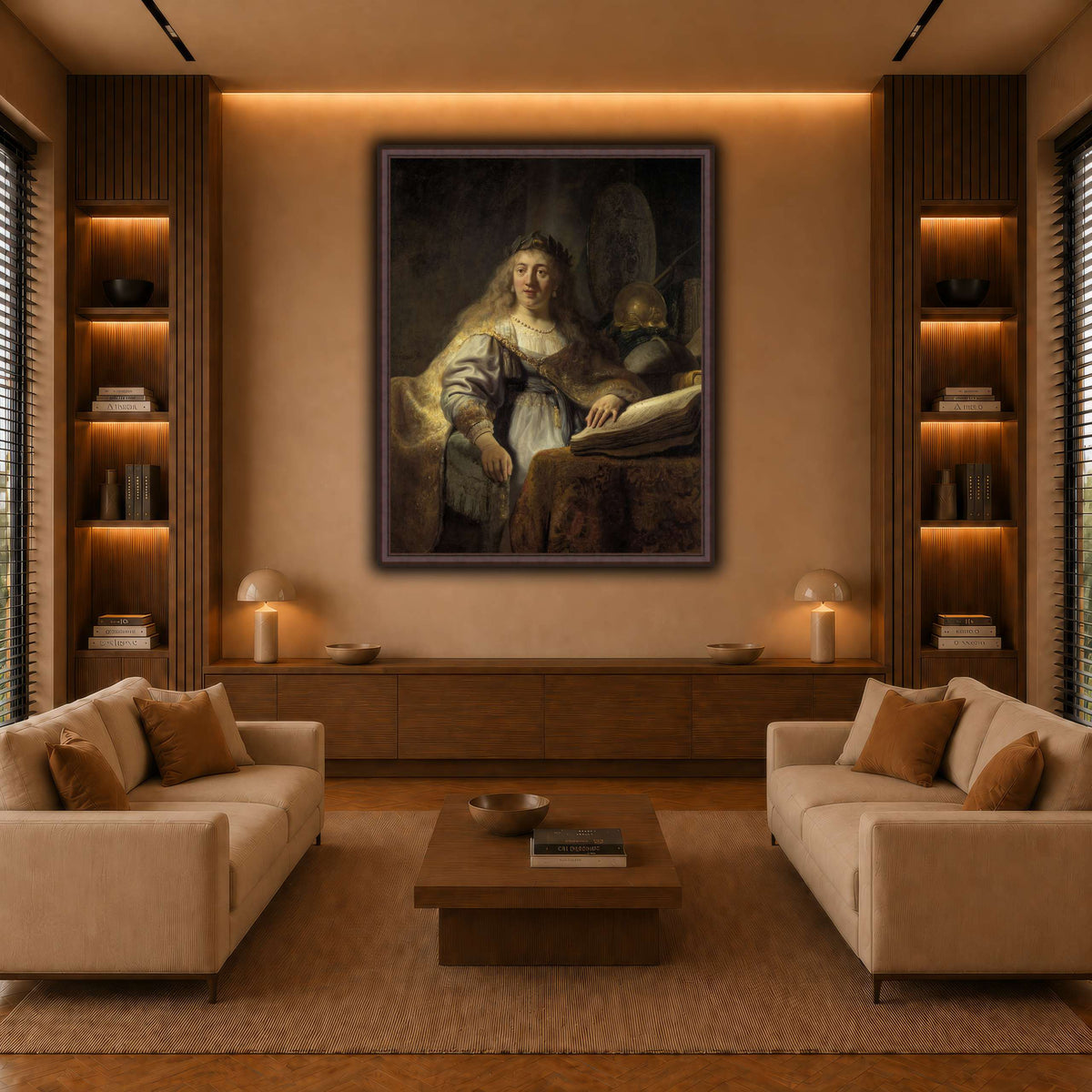 Minerva-in-Her-Study_Rembrandt-van-Rijn warm-living-room