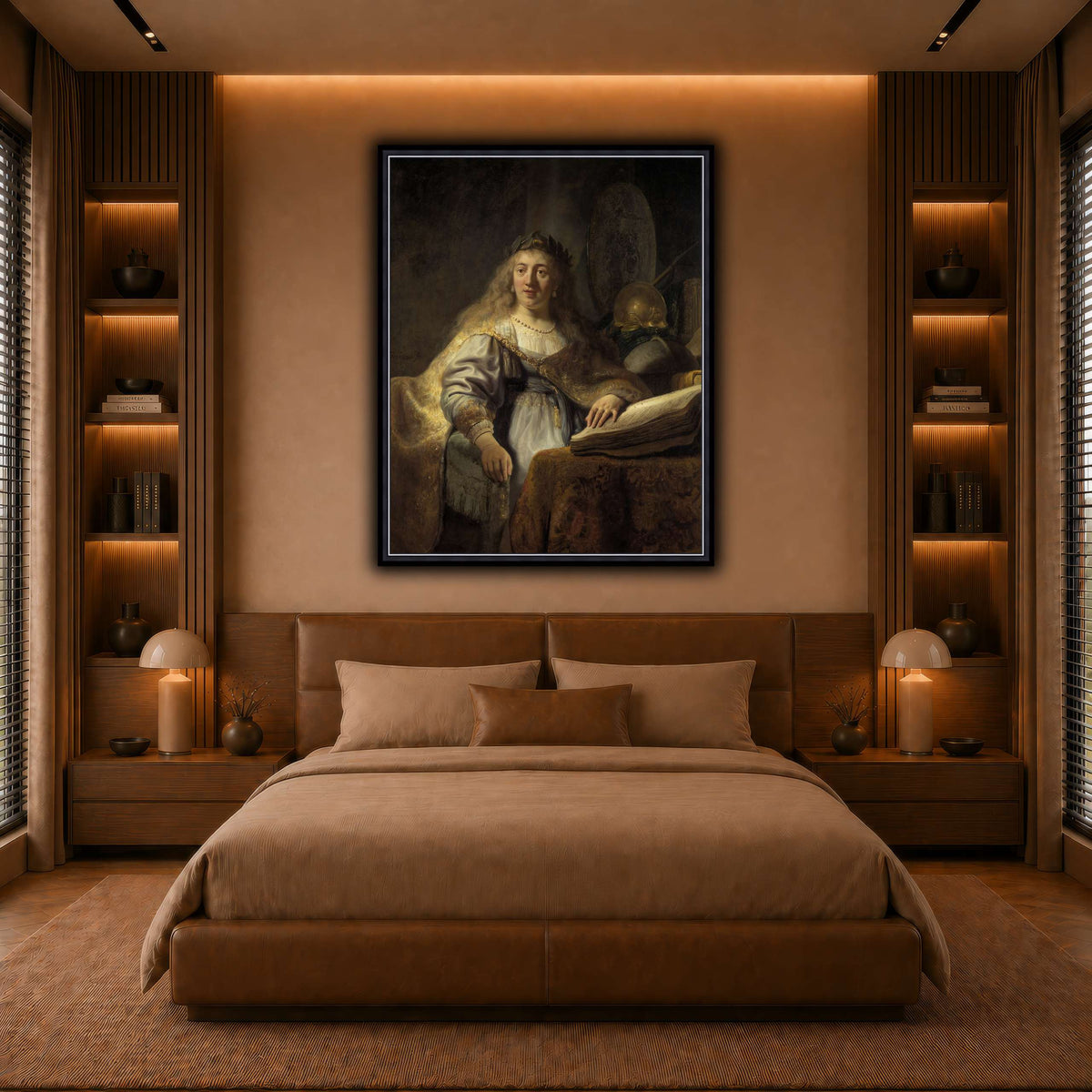 Minerva-in-Her-Study_Rembrandt-van-Rijn warm-bedroom