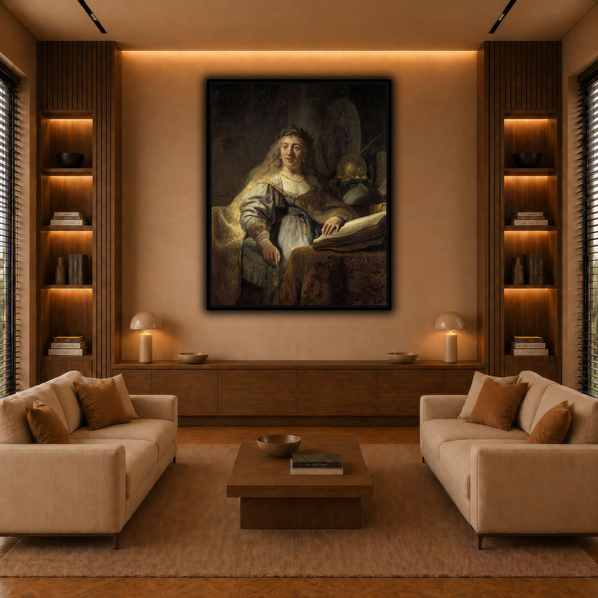 Minerva-in-Her-Study_Rembrandt-van-Rijn warm-living-room
