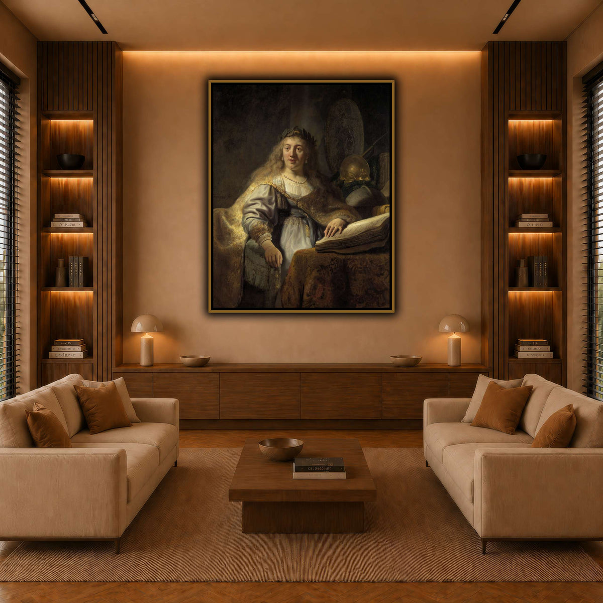 Minerva-in-Her-Study_Rembrandt-van-Rijn warm-living-room