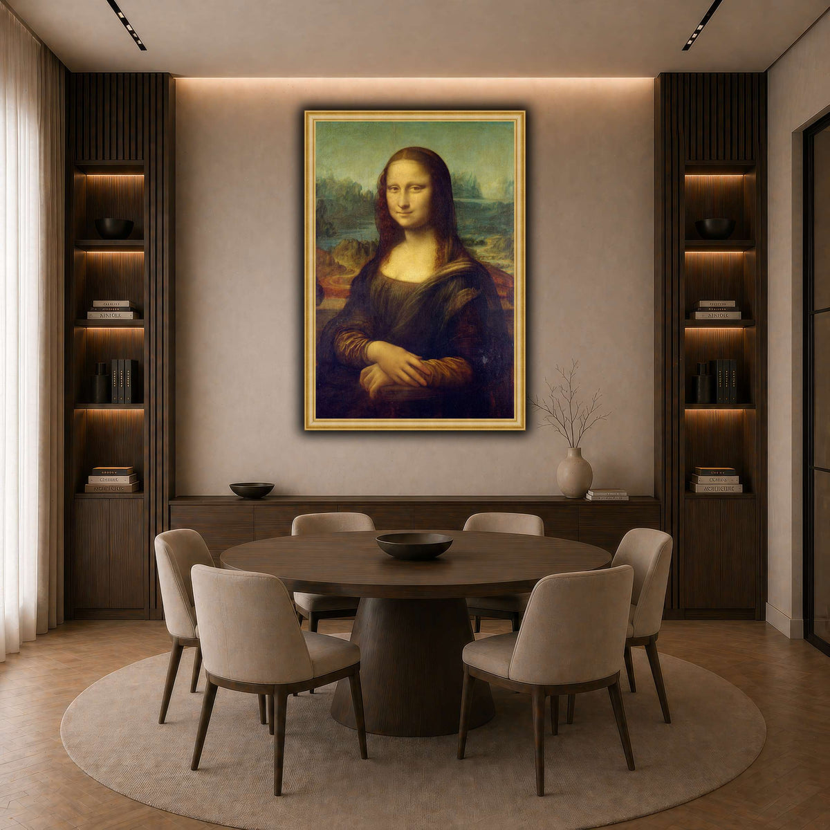 Mona_Lisa,_by_Leonardo_da_Vinci_result dark neutral-dining room