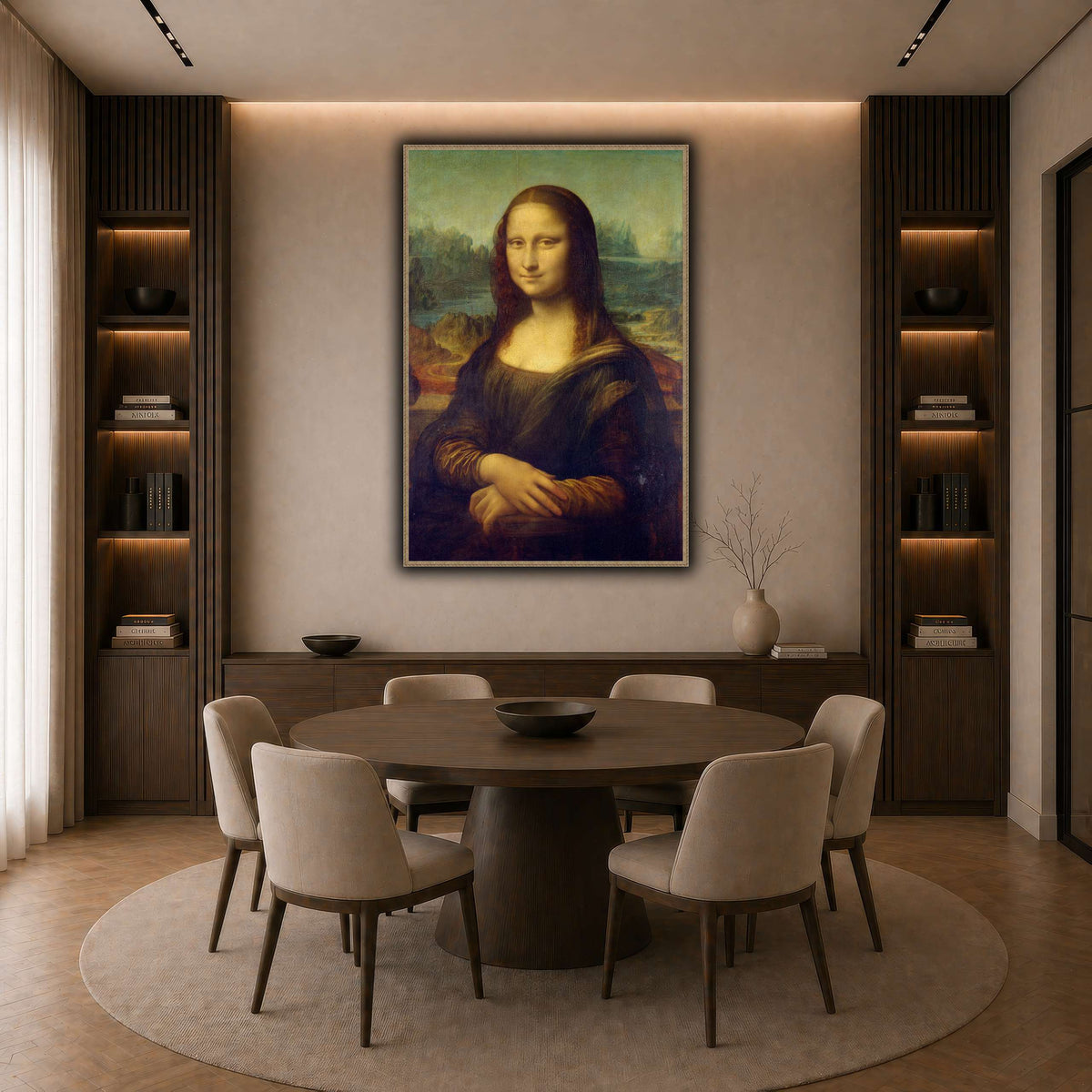 Mona_Lisa,_by_Leonardo_da_Vinci_result dark neutral-dining room