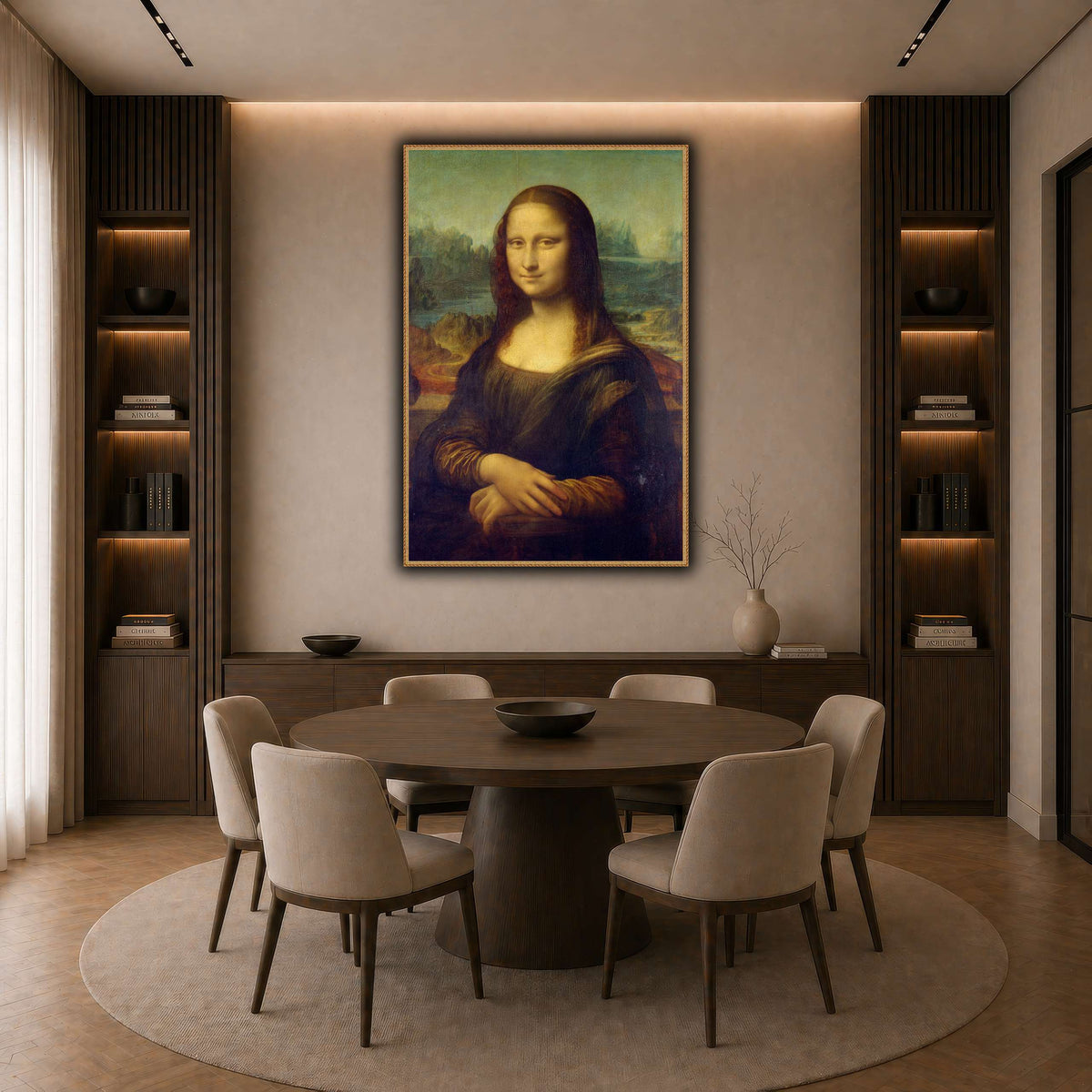 Mona_Lisa,_by_Leonardo_da_Vinci_result dark neutral-dining room