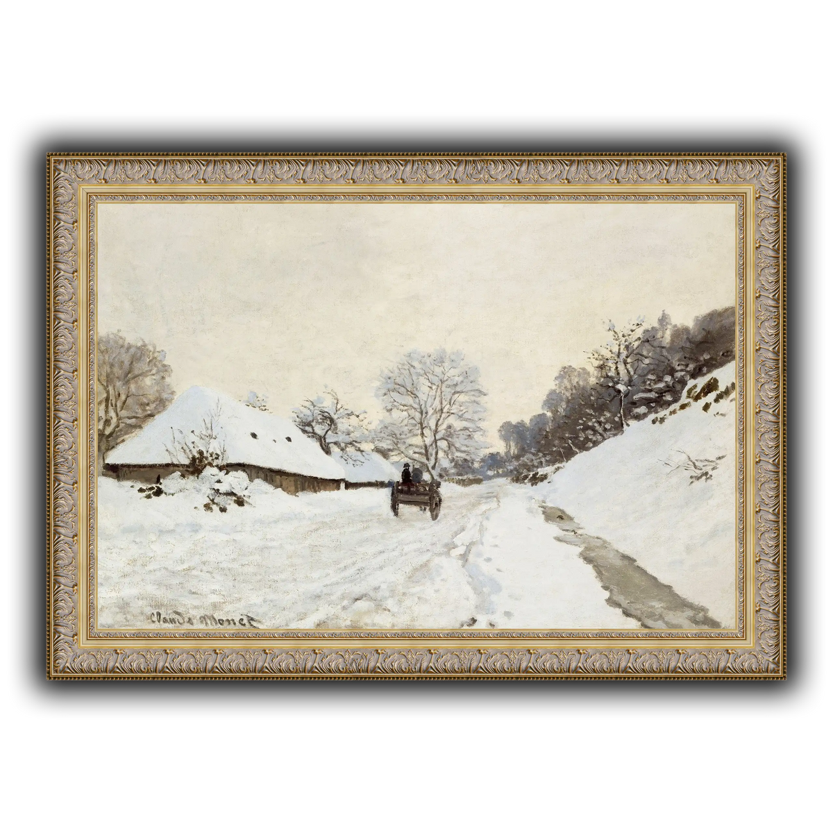 Monet,_A_Cart_on_the_Snowy_Road_at_Honfleur_(1865_or_1867)