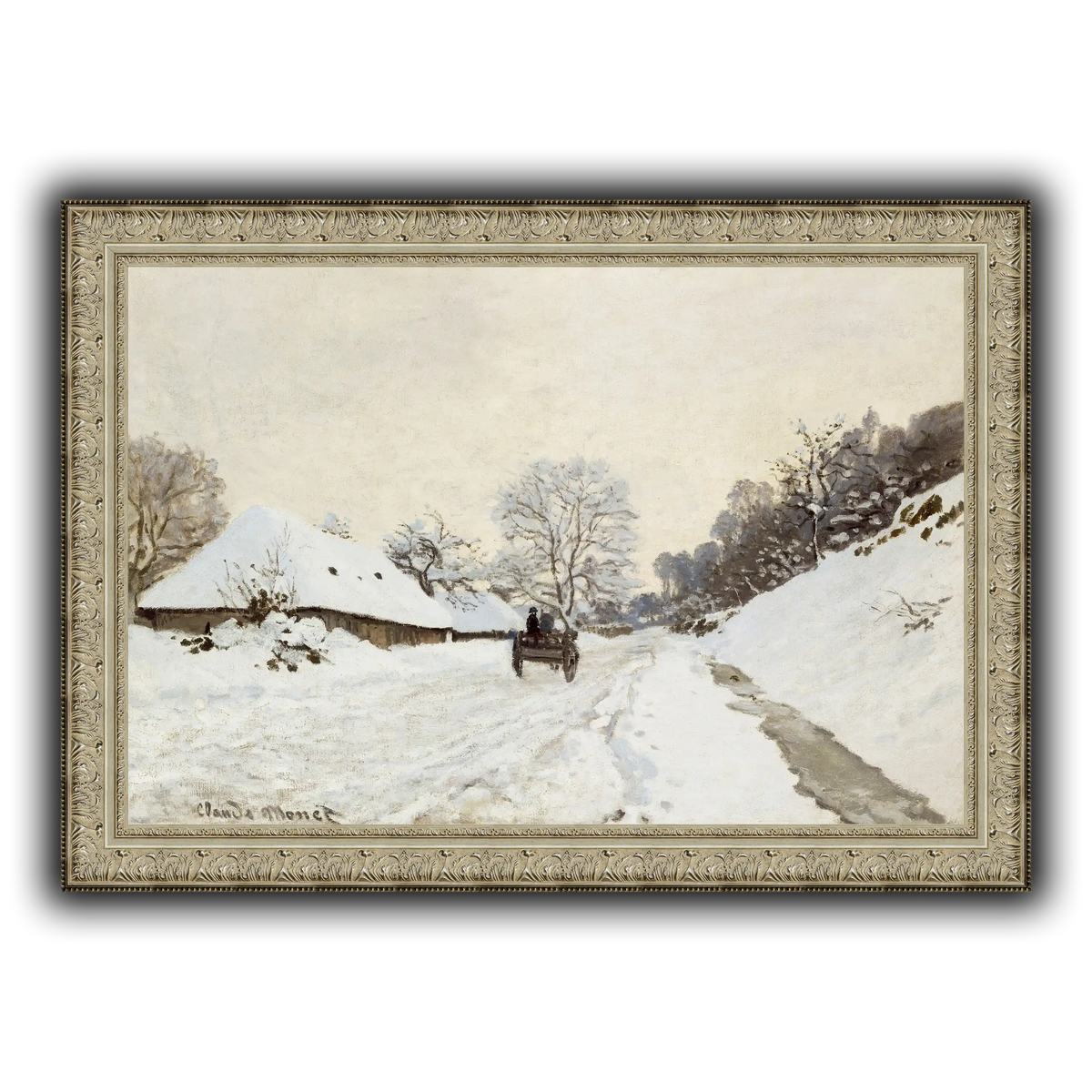 Monet,_A_Cart_on_the_Snowy_Road_at_Honfleur_(1865_or_1867)