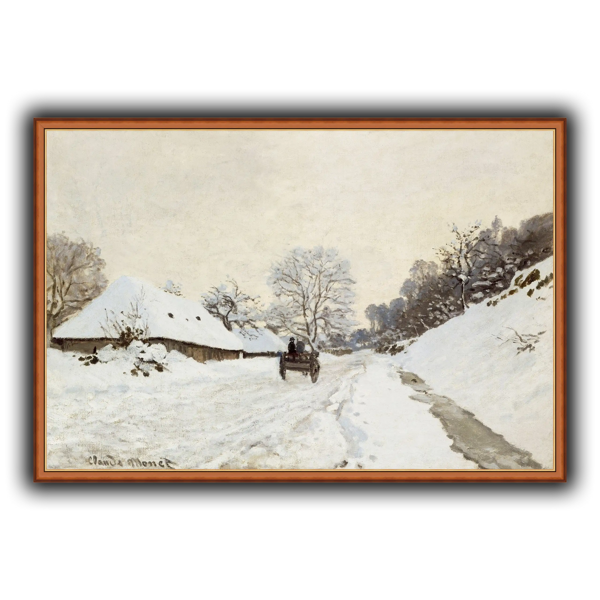 Monet,_A_Cart_on_the_Snowy_Road_at_Honfleur_(1865_or_1867)