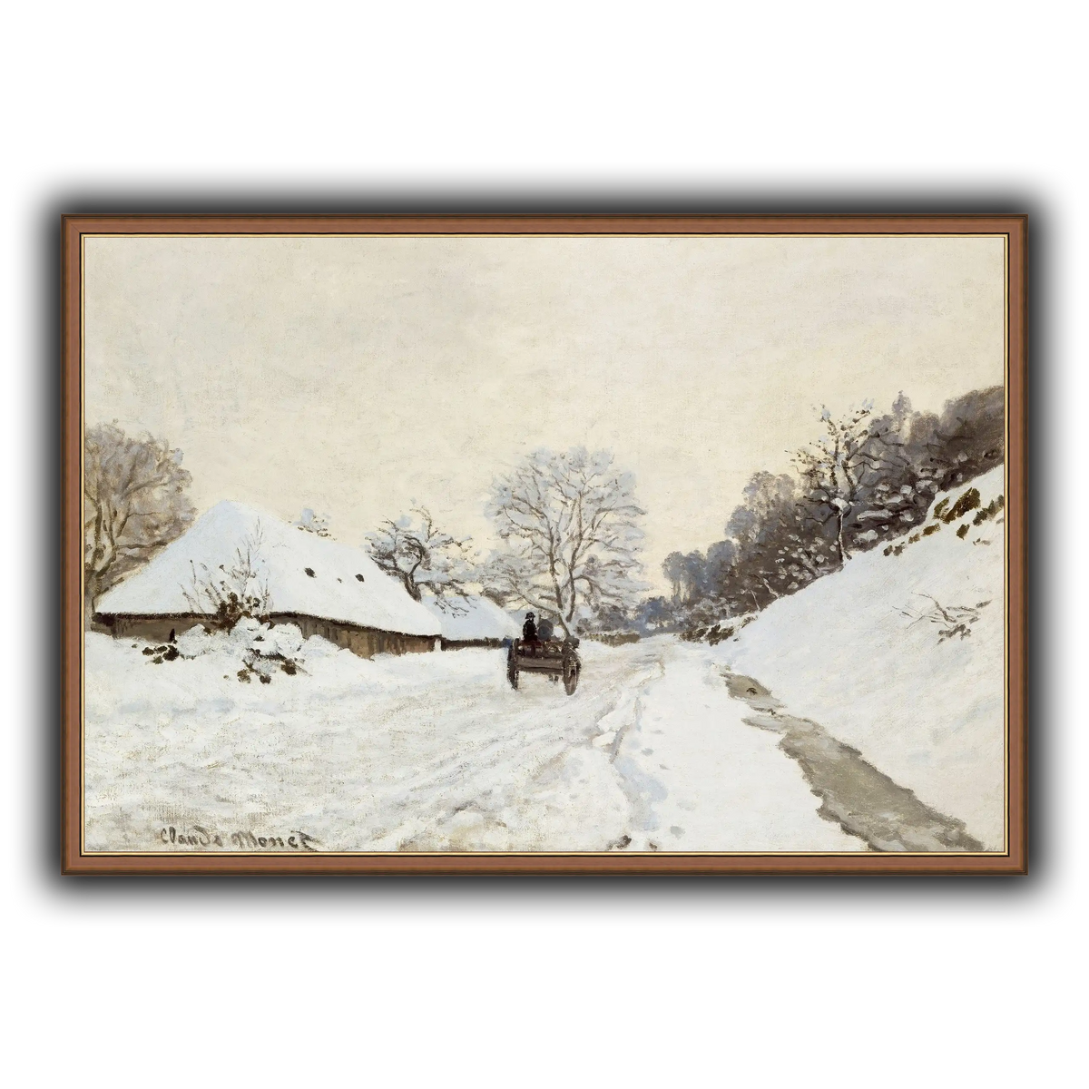 Monet,_A_Cart_on_the_Snowy_Road_at_Honfleur_(1865_or_1867)