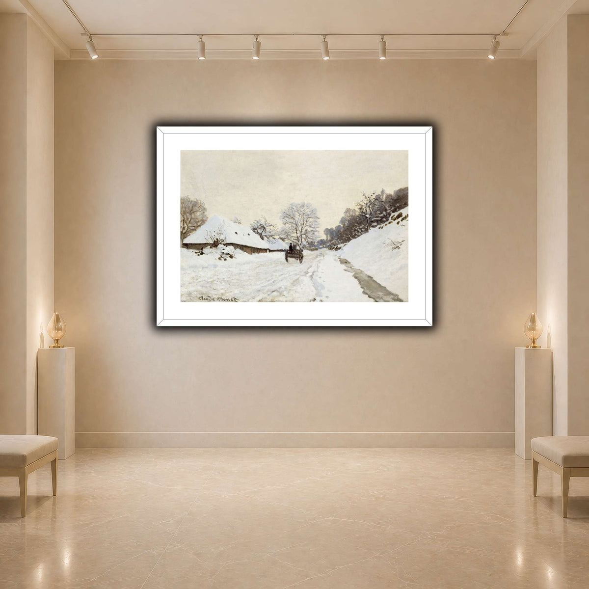 Monet,_A_Cart_on_the_Snowy_Road_at_Honfleur_(1865_or_1867) light neutral- agallery
