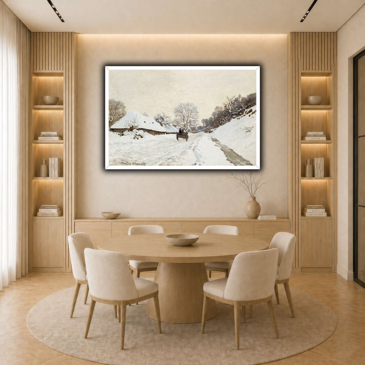Monet,_A_Cart_on_the_Snowy_Road_at_Honfleur_(1865_or_1867) light neutral-dining room