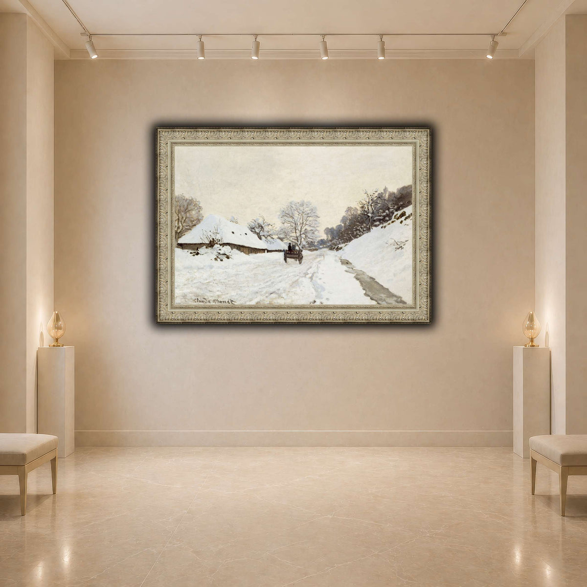 Monet,_A_Cart_on_the_Snowy_Road_at_Honfleur_(1865_or_1867) light neutral- agallery