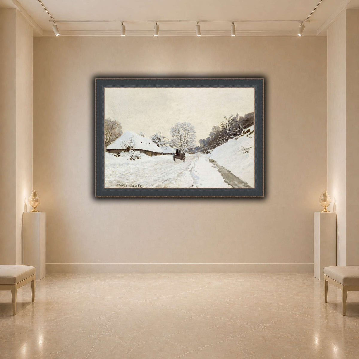 Monet,_A_Cart_on_the_Snowy_Road_at_Honfleur_(1865_or_1867) light neutral- agallery