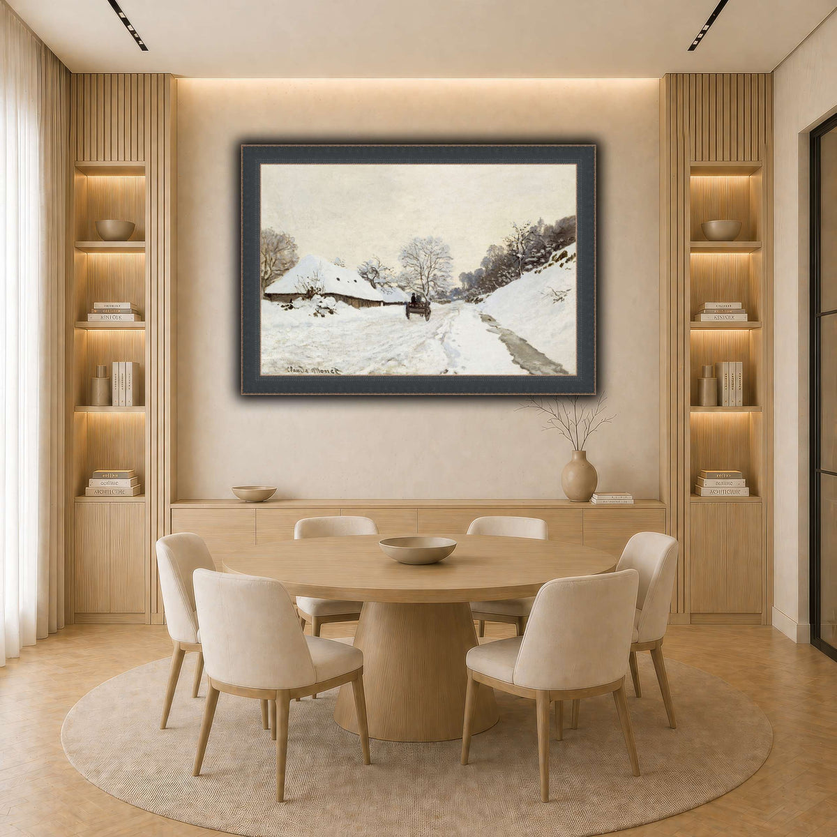 Monet,_A_Cart_on_the_Snowy_Road_at_Honfleur_(1865_or_1867) light neutral-dining room