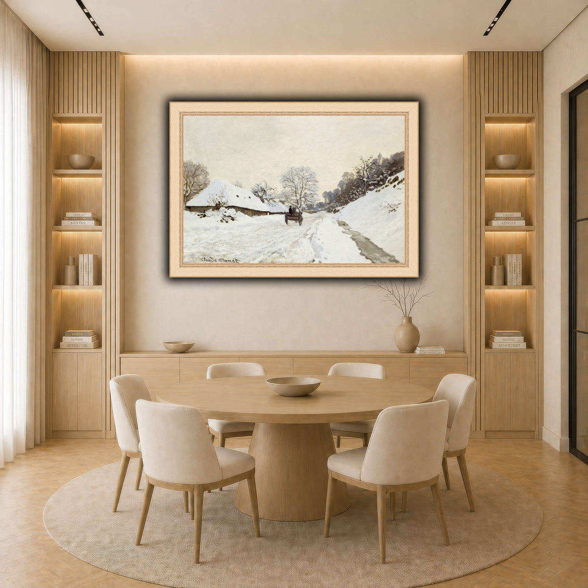 Monet,_A_Cart_on_the_Snowy_Road_at_Honfleur_(1865_or_1867) light neutral-dining room