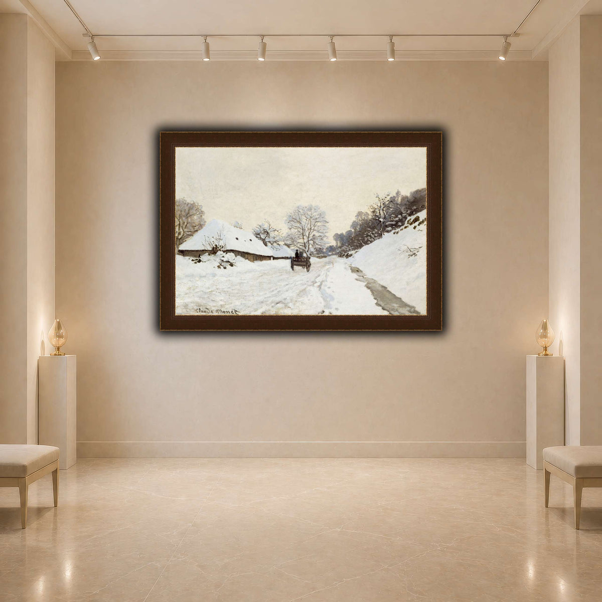 Monet,_A_Cart_on_the_Snowy_Road_at_Honfleur_(1865_or_1867) light neutral- agallery