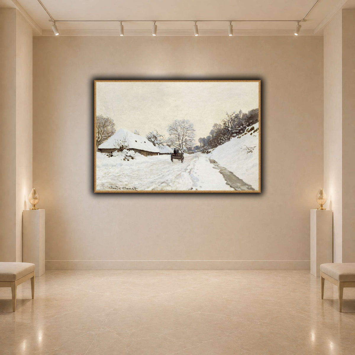 Monet,_A_Cart_on_the_Snowy_Road_at_Honfleur_(1865_or_1867) light neutral- agallery